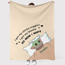 Load image into Gallery viewer, Personalized Baby Yoda Blanket Custom Name Gift for Kids
