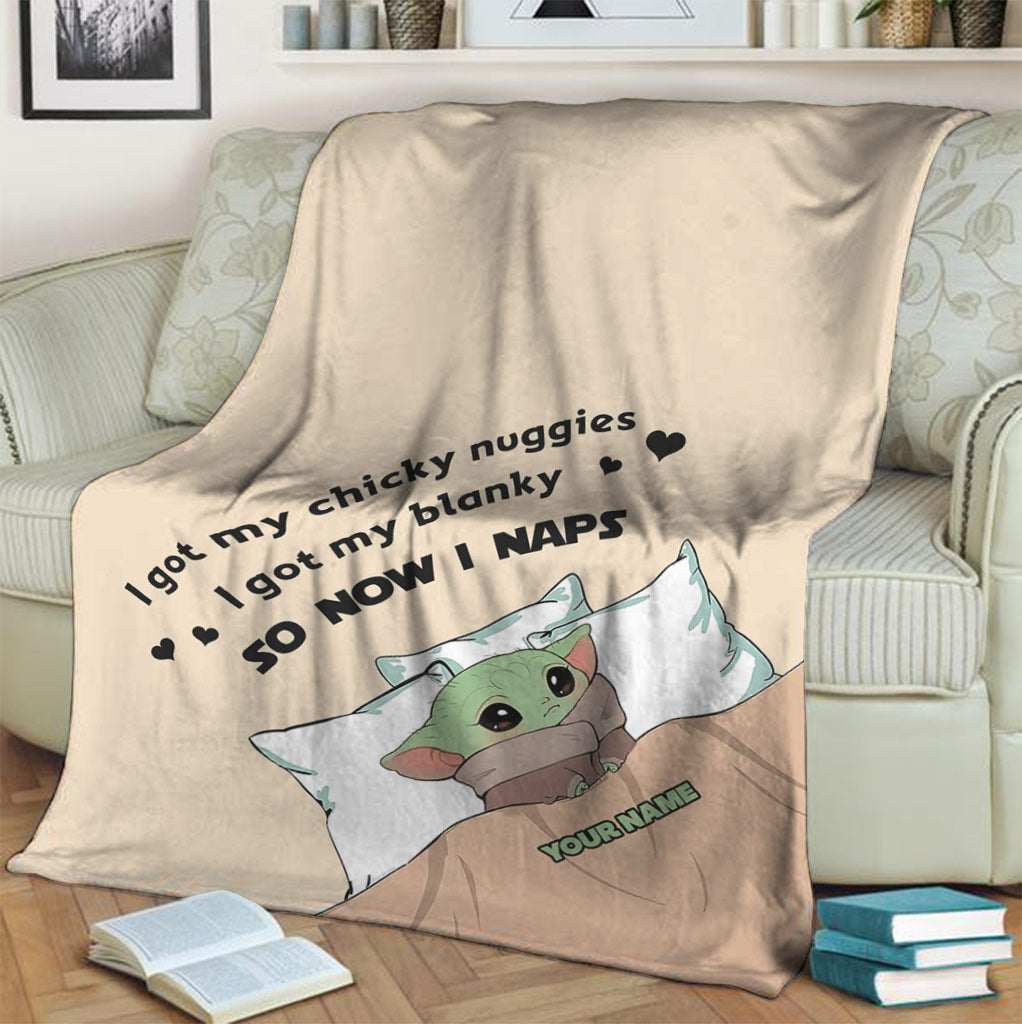 Personalized Baby Yoda Blanket Custom Name Gift for Kids