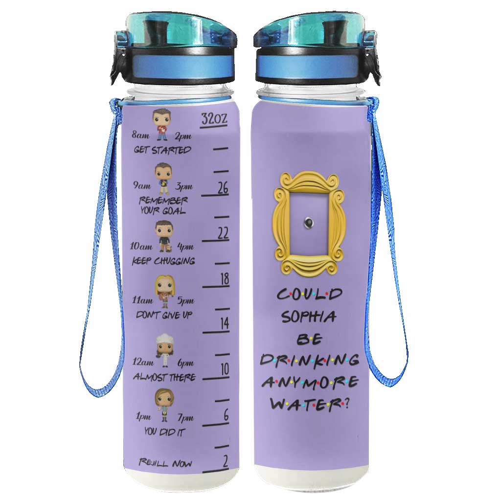 Personalized Water Tracker Bottle Custom Name 32oz Gift for Mom