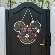 Load image into Gallery viewer, Personalized Mickey Mouse Wood Sign for 4th of July Family Gift
