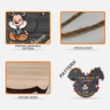 Load image into Gallery viewer, Personalized Mickey Mouse Wood Sign for 4th of July Family Gift
