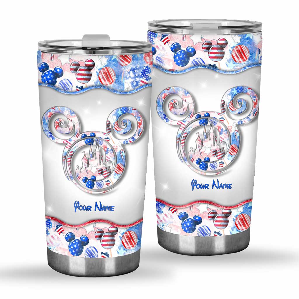 Personalized Independence Day Tumbler with Name - 4th of July Gift
