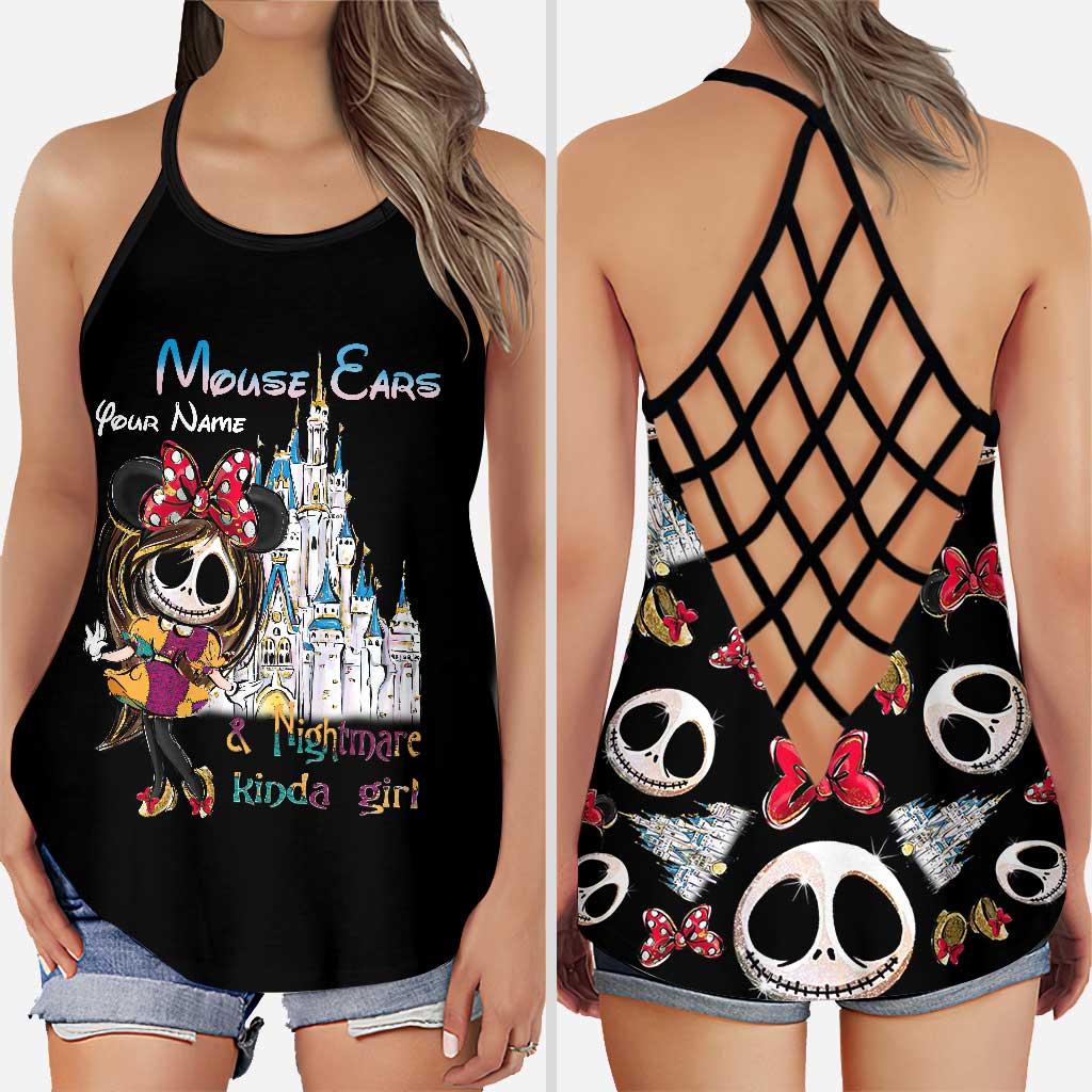 Personalized Cross Tank Top & Leggings Set for Girls - Mouse Ears Gift