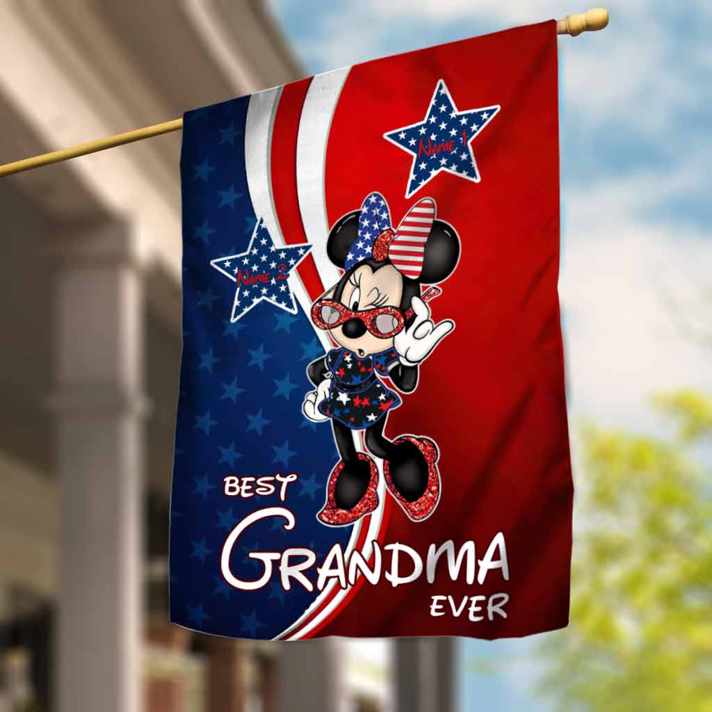 Personalized Grandma House Flag Custom Stars and Stripes Gift