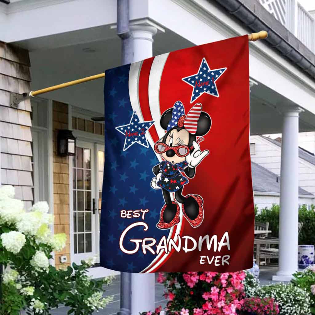 Personalized Grandma House Flag Custom Stars and Stripes Gift