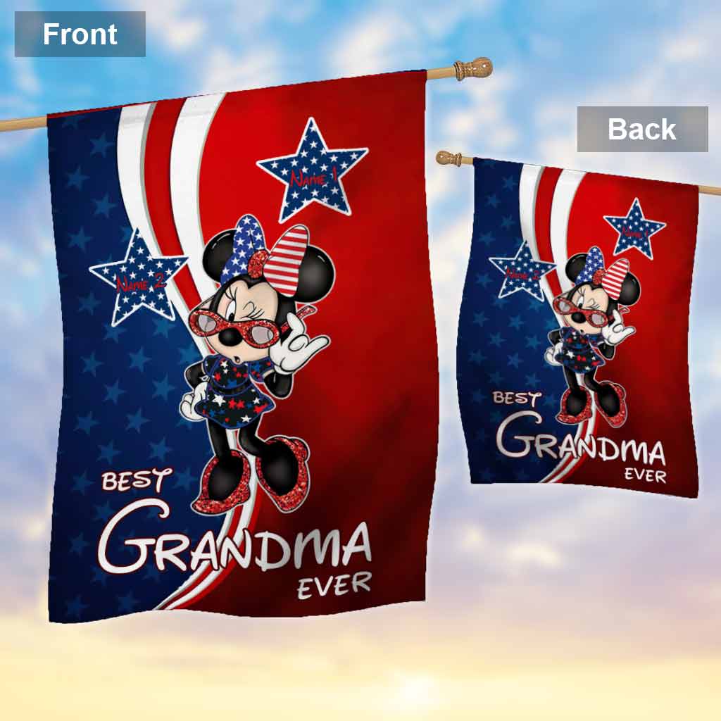 Personalized Grandma House Flag Custom Stars and Stripes Gift