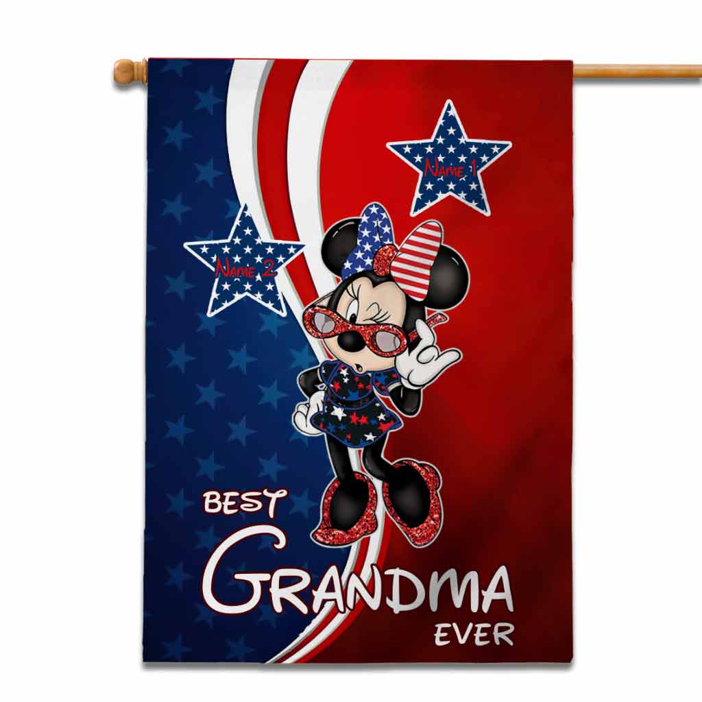Personalized Grandma House Flag Custom Stars and Stripes Gift