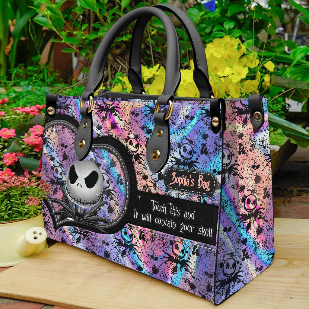 Personalized Leather Handbag with Skull Design for Women Gift