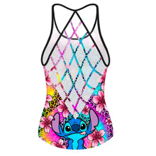 Load image into Gallery viewer, Personalized Ohana Cross Tank Top Custom Name Gift for Mom
