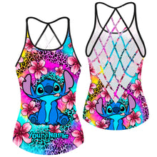 Load image into Gallery viewer, Personalized Ohana Cross Tank Top Custom Name Gift for Mom
