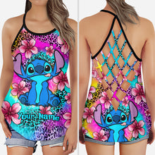 Load image into Gallery viewer, Personalized Ohana Cross Tank Top Custom Name Gift for Mom
