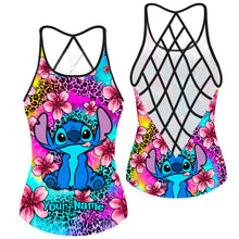 Load image into Gallery viewer, Personalized Ohana Cross Tank Top Custom Name Gift for Mom
