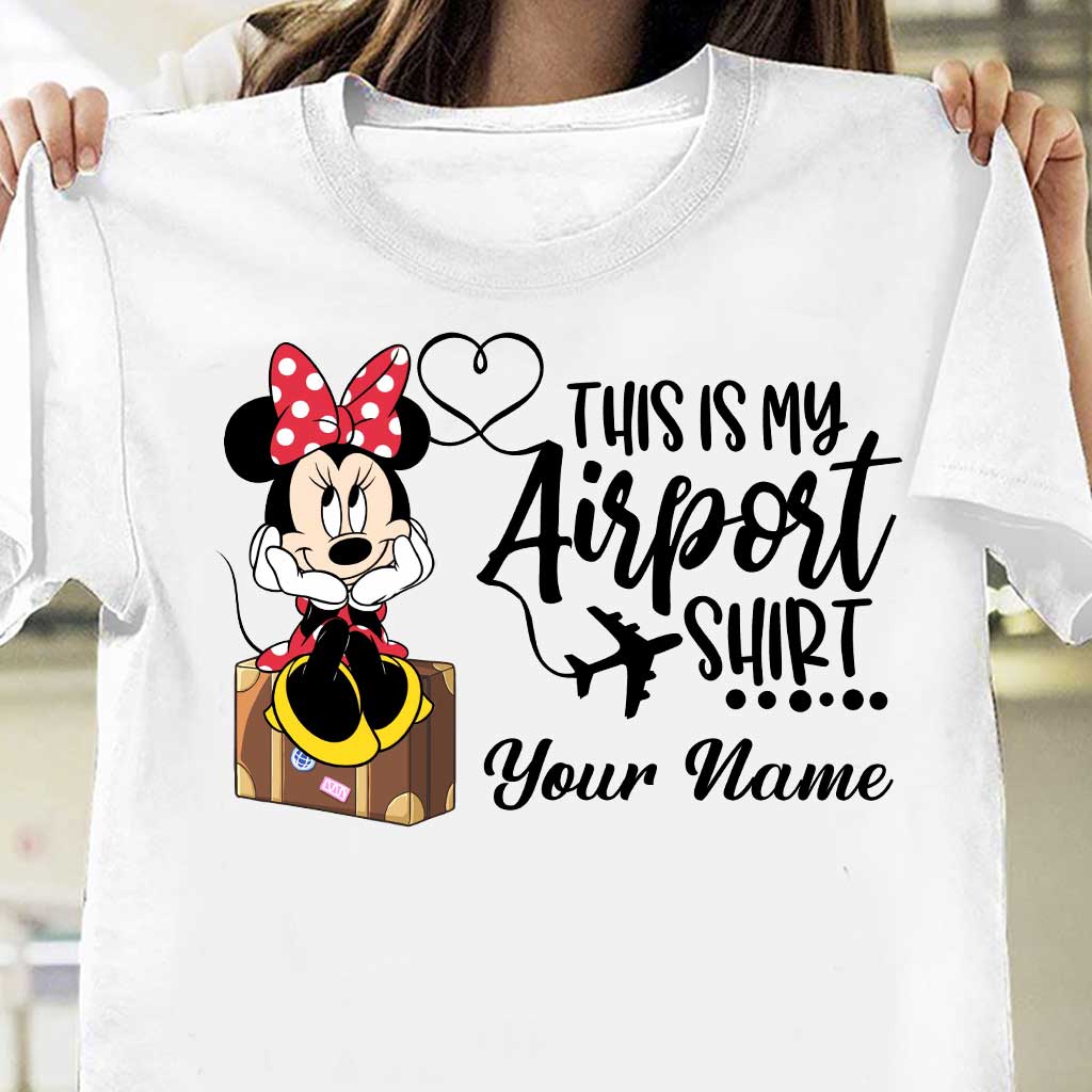 Personalized Mouse Airport Shirt Custom Name T-shirt Hoodie Gift for Travelers