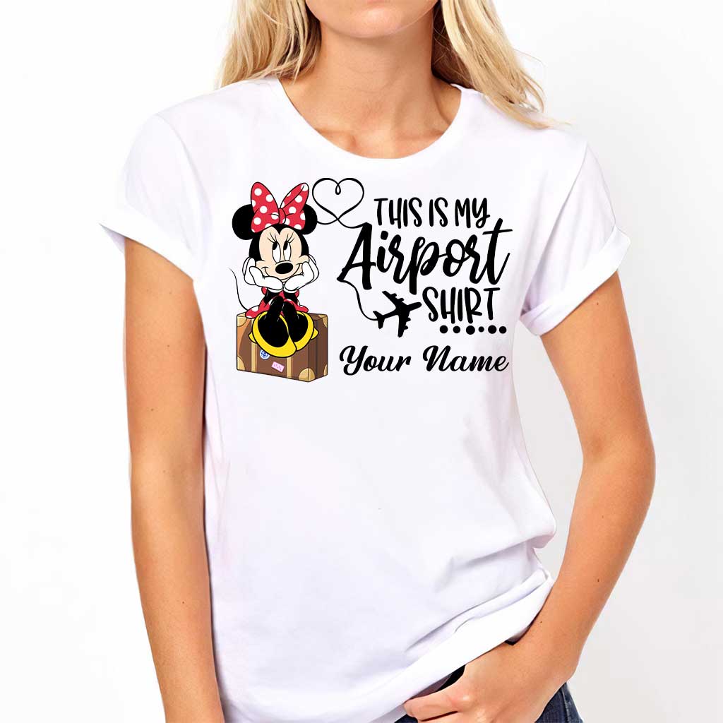 Personalized Mouse Airport Shirt Custom Name T-shirt Hoodie Gift for Travelers