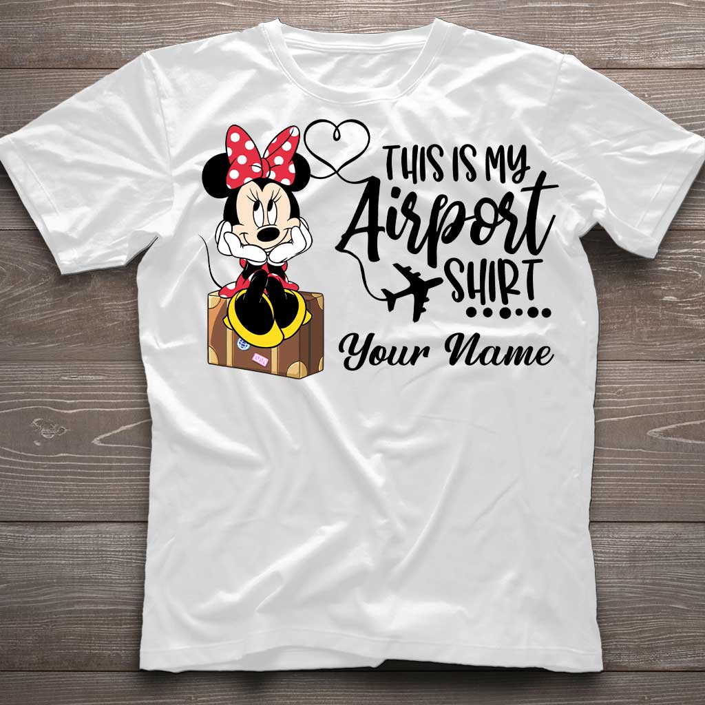Personalized Mouse Airport Shirt Custom Name T-shirt Hoodie Gift for Travelers
