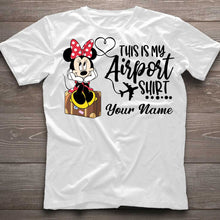 Load image into Gallery viewer, Personalized Mouse Airport Shirt Custom Name T-shirt Hoodie Gift for Travelers
