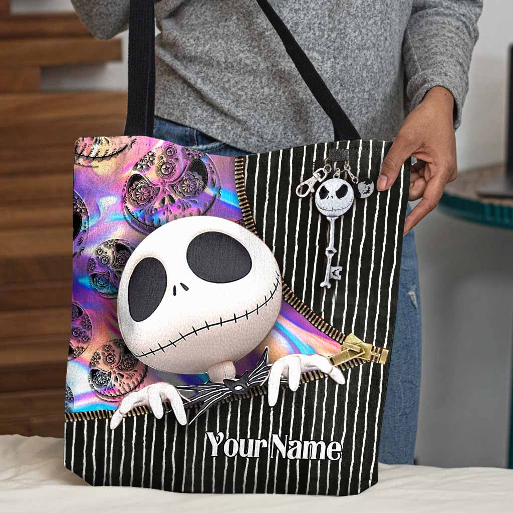 Personalized Nightmare Tote Bag Custom Name Gift for Halloween