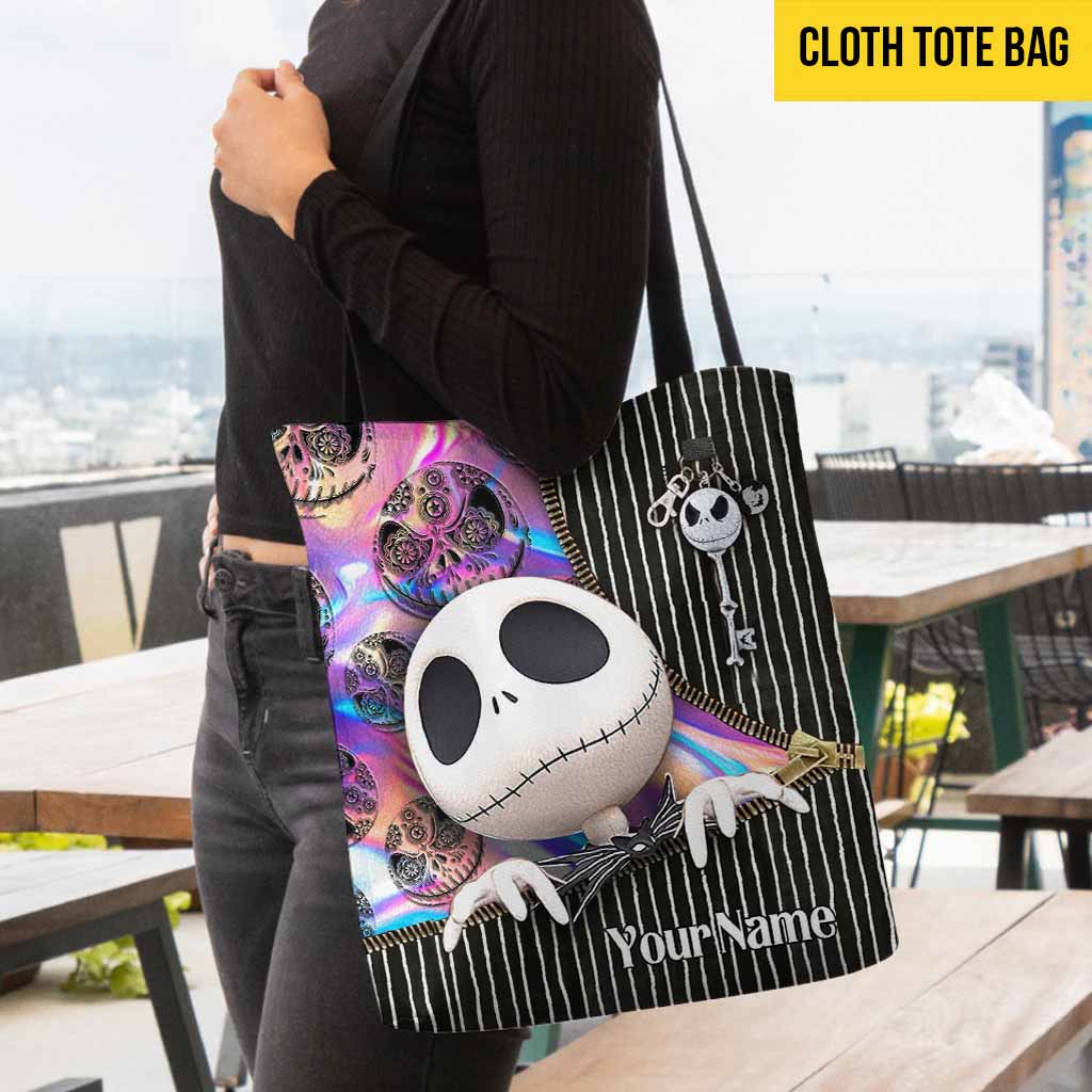 Personalized Nightmare Tote Bag Custom Name Gift for Halloween