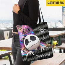 Load image into Gallery viewer, Personalized Nightmare Tote Bag Custom Name Gift for Halloween

