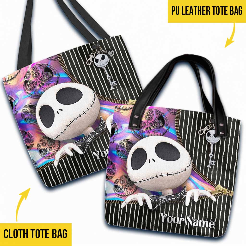 Personalized Nightmare Tote Bag Custom Name Gift for Halloween