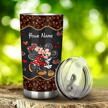 Load image into Gallery viewer, Personalized Mouse Tumbler with Leather Pattern - Custom Name Gift for Couples, Weddings
