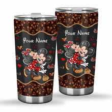 Load image into Gallery viewer, Personalized Mouse Tumbler with Leather Pattern - Custom Name Gift for Couples, Weddings
