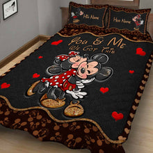 Load image into Gallery viewer, Personalized Mouse Ears Quilt Set with Love Design for Couples
