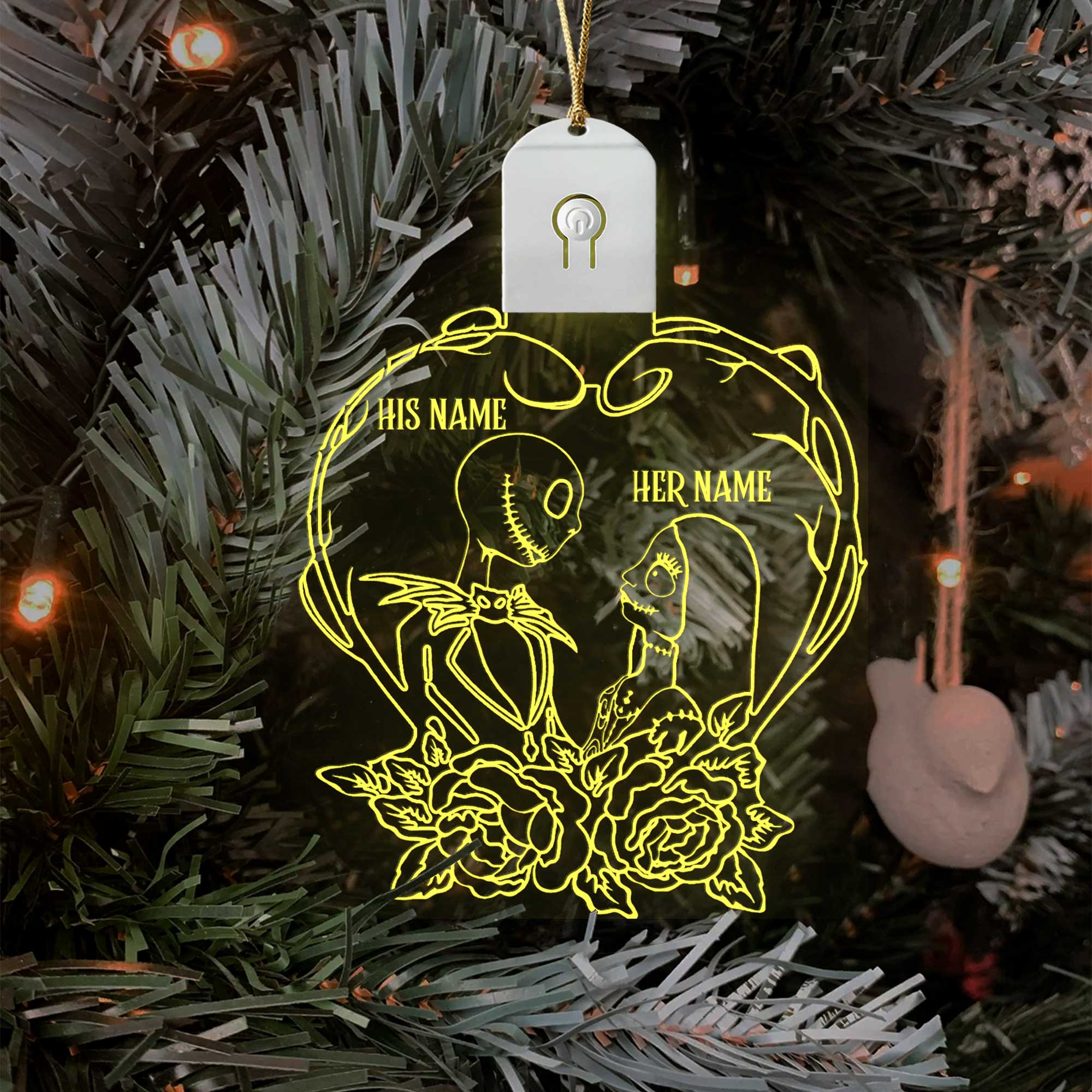 Personalized Nightmare Before Christmas LED Acrylic Ornament Gift