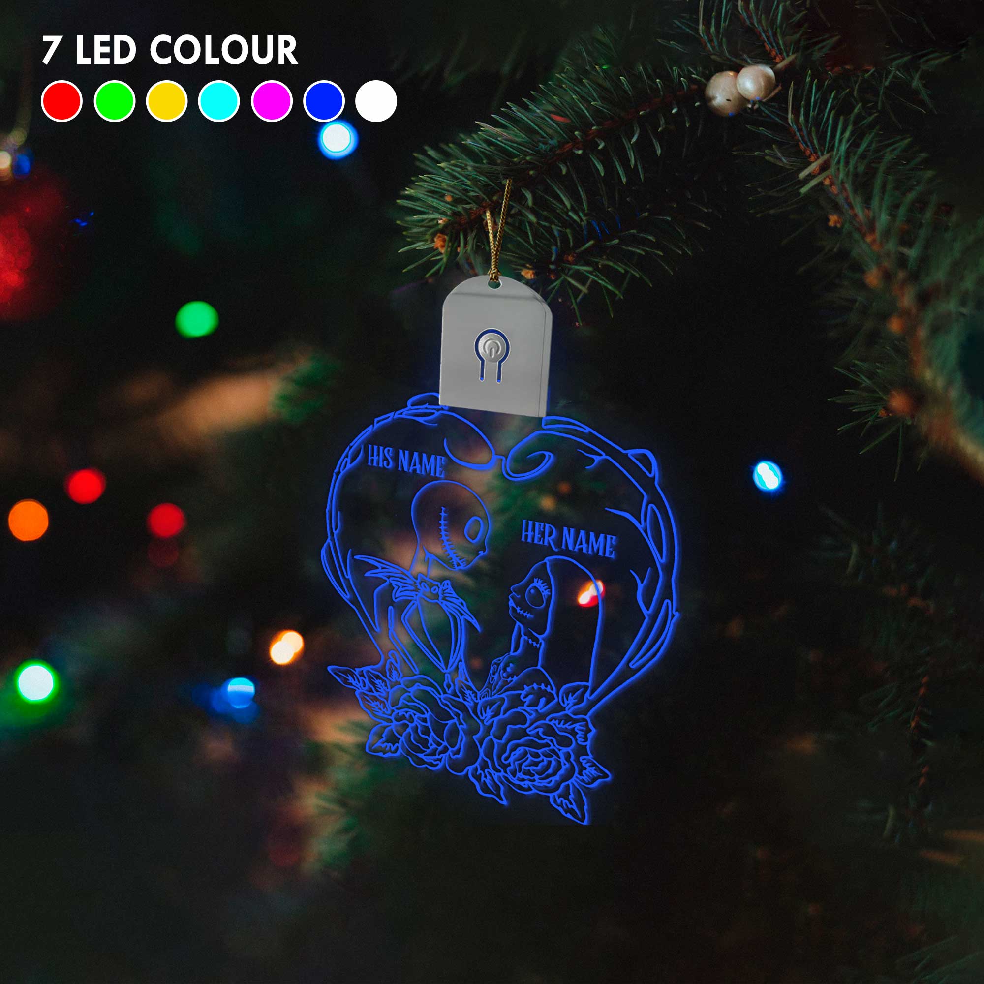 Personalized Nightmare Before Christmas LED Acrylic Ornament Gift