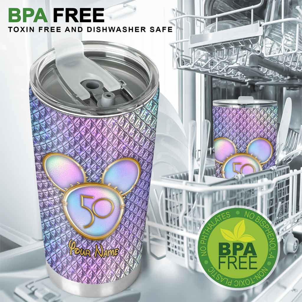 Personalized 50th Anniversary Mouse Tumbler Custom Name Gift