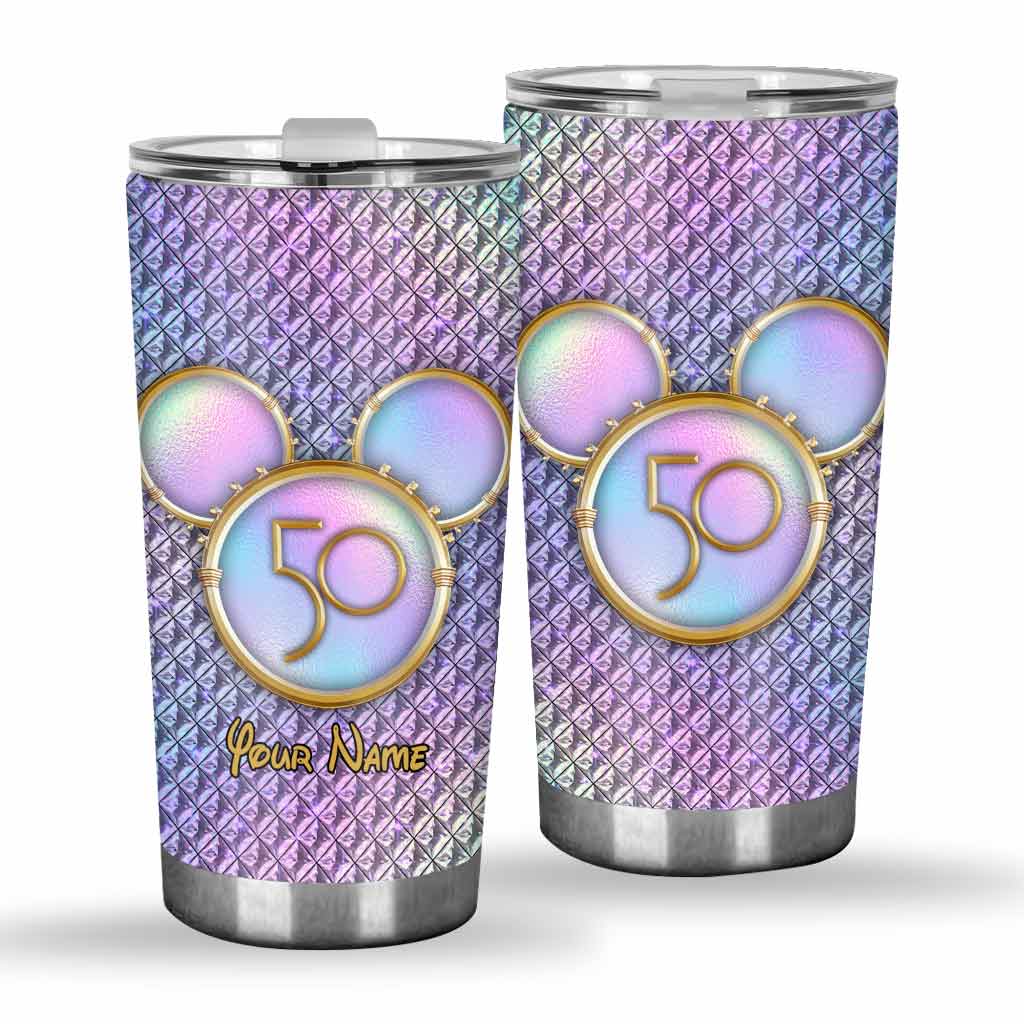 Personalized 50th Anniversary Mouse Tumbler Custom Name Gift
