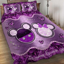 Load image into Gallery viewer, Personalized Mouse Quilt Set Custom Name Gift for Couples
