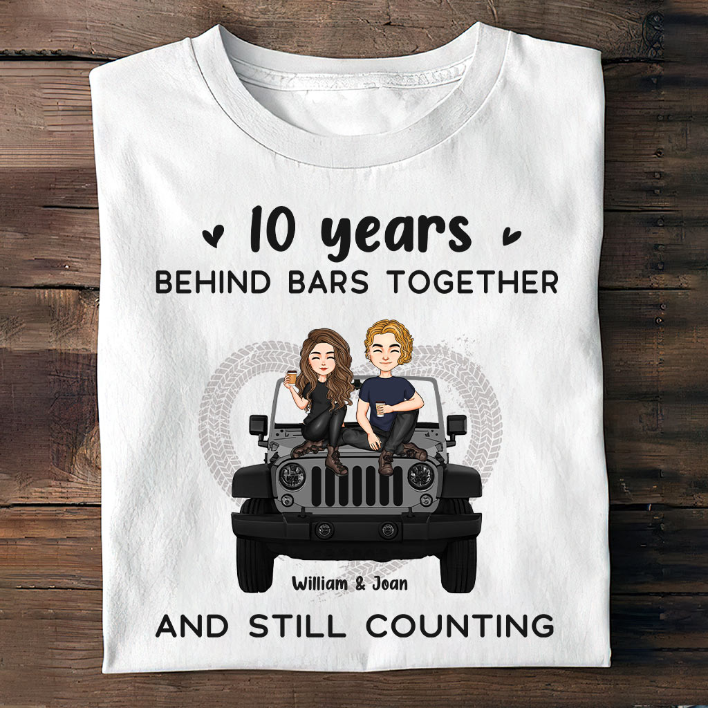 Personalized Couple T-shirt & Hoodie 10 Years Behind Bars Gift