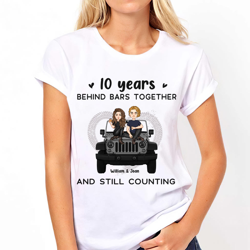 Personalized Couple T-shirt & Hoodie 10 Years Behind Bars Gift