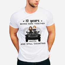 Load image into Gallery viewer, Personalized Couple T-shirt &amp; Hoodie 10 Years Behind Bars Gift
