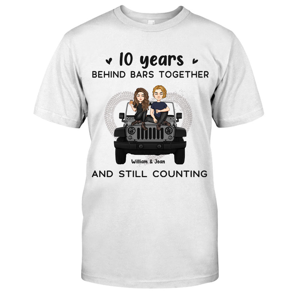 Personalized Couple T-shirt & Hoodie 10 Years Behind Bars Gift