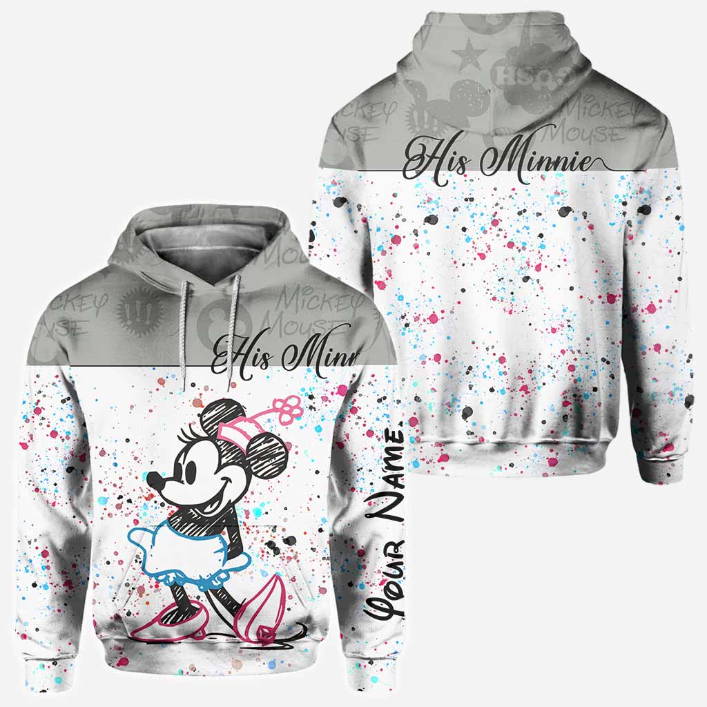 Personalized Couple Mouse Hoodies Custom Name Gift for Him & Her