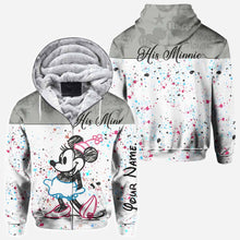 Load image into Gallery viewer, Personalized Couple Mouse Hoodies Custom Name Gift for Him &amp; Her
