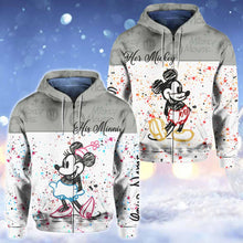 Load image into Gallery viewer, Personalized Couple Mouse Hoodies Custom Name Gift for Him &amp; Her
