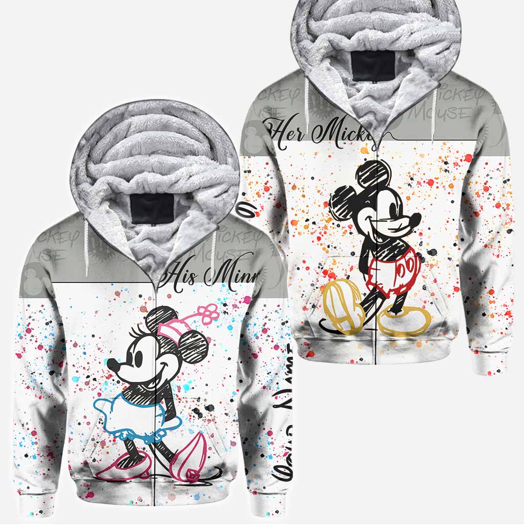 Personalized Couple Mouse Hoodies Custom Name Gift for Him & Her