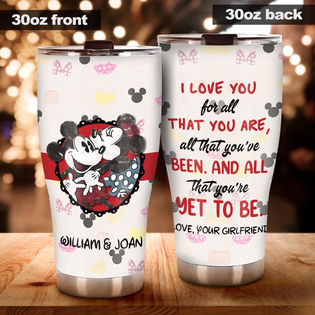 Personalized Couple Tumbler with Love Quote Custom Name Gift