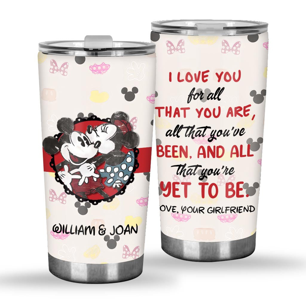 Personalized Couple Tumbler with Love Quote Custom Name Gift