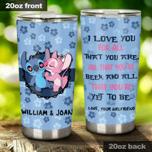 Load image into Gallery viewer, Personalized Couple Tumbler Custom Name Love Quote Gift
