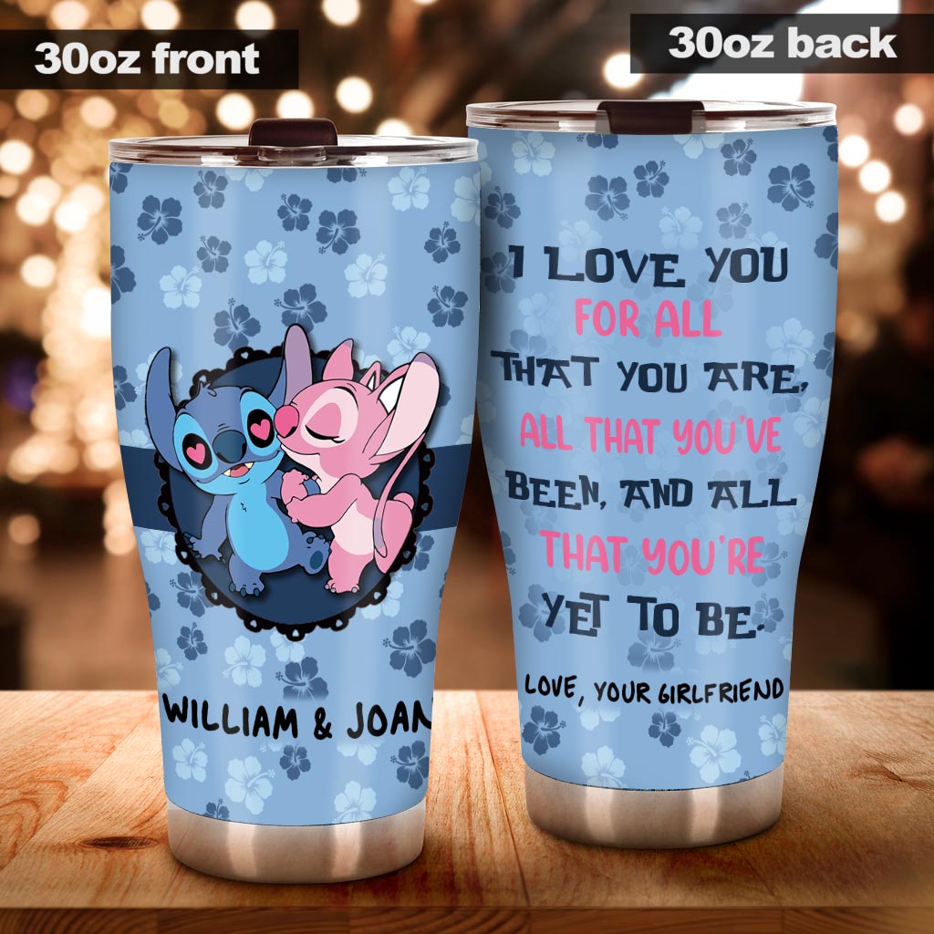 Personalized Couple Tumbler Custom Name Love Quote Gift