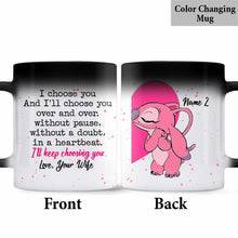 Load image into Gallery viewer, Personalized Couple Ohana Mug Custom Name Gift for Valentine’s Day
