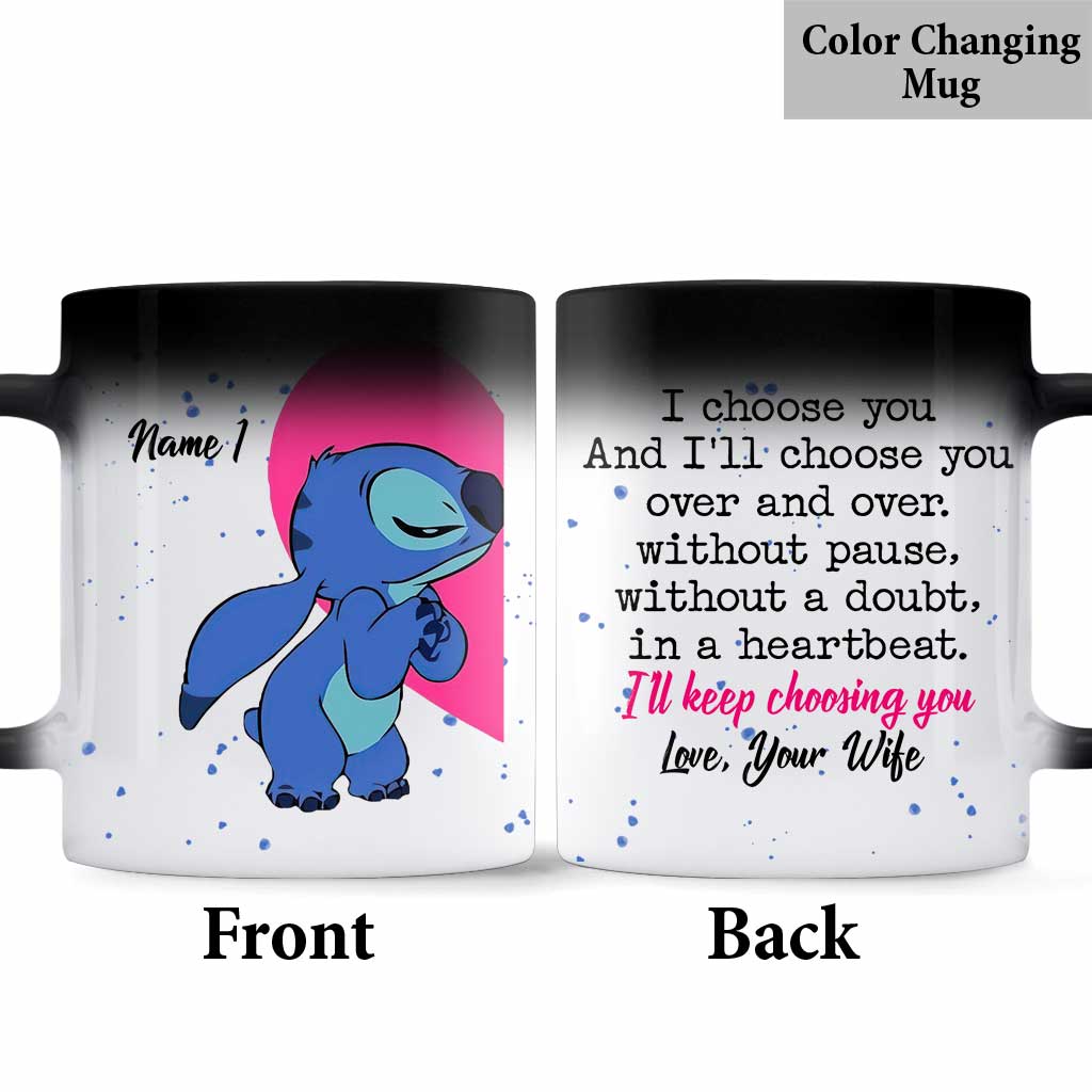 Personalized Couple Ohana Mug Custom Name Gift for Valentine’s Day
