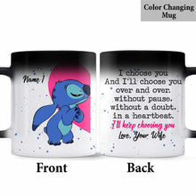 Load image into Gallery viewer, Personalized Couple Ohana Mug Custom Name Gift for Valentine’s Day
