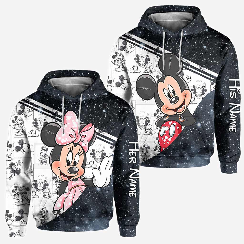 Personalized Couple Mouse Hoodies Custom Names Unique Gift