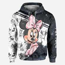 Load image into Gallery viewer, Personalized Couple Mouse Hoodies Custom Names Unique Gift

