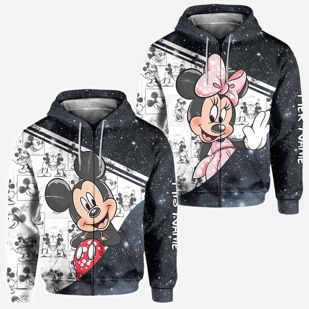 Personalized Couple Mouse Hoodies Custom Names Unique Gift